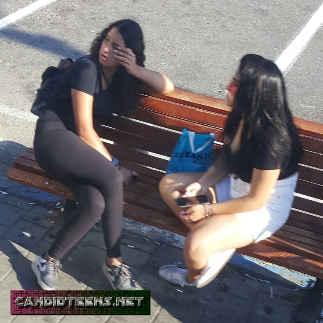 Black legging Sexy Candid Girl at public