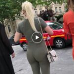 Blondie Bubble butt crossing Street