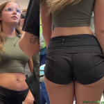Most sexy tight bubble ass in black shorts candid video Photo_1784221763862