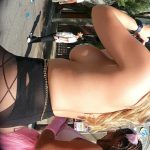 Amazing topless baddie in tight black thong on the street candid video Photo_1789327161942