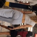 Tight bubble ass girl jiggle in grey pajama sexy candid video haba